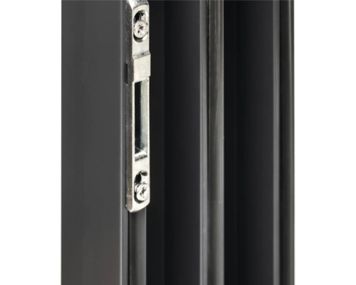 Detailansicht eines Metallschlosses an einer Tür