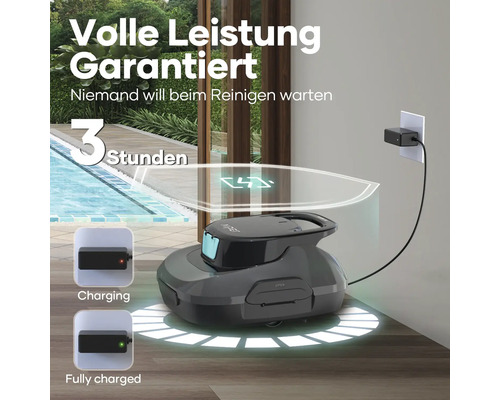 Automatischer Poolreiniger mit Ladegerät