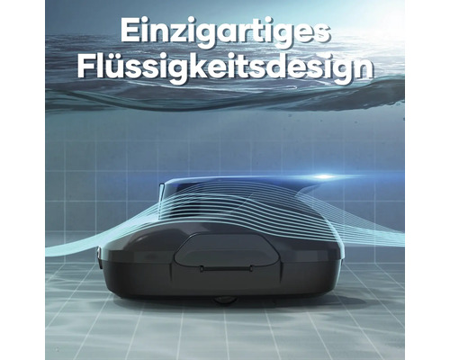 Schwimmbadreiniger mit Flüssigkeitsdesign unter Wasser