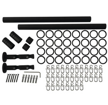 Gardinenstangenset mit zwei Stangen, Ringen, Haken und Befestigungsmaterial