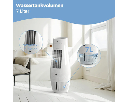 Luftkühler mit einem Wassertankvolumen von 7 Liter und Schwenkfunktion