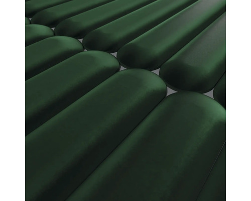 Nahaufnahme von abgerundeten, länglichen Objekten in paralleler Anordnung.