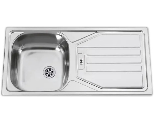 Spüle aus Edelstahl mit Abtropffläche