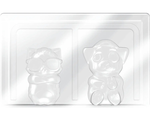 Form für Eiswürfel mit Katzen- und Hunde-Motiv