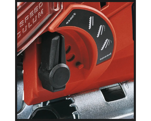 Detailansicht einer Stichsäge mit Geschwindigkeitsregler