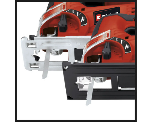 Zwei Stichsägen mit Sägeblatt und Geschwindigkeitsregler.