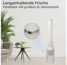 Turmventilator mit 2-Liter-Wassertank im Wohnraum