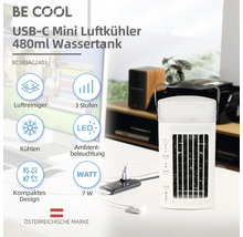 BE COOL USB-C Mini Luftkühler mit 480 ml Wassertank