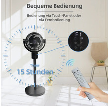 Standventilator mit Touchpanel und Fernbedienung, Timerfunktion für bis zu 15 Stunden