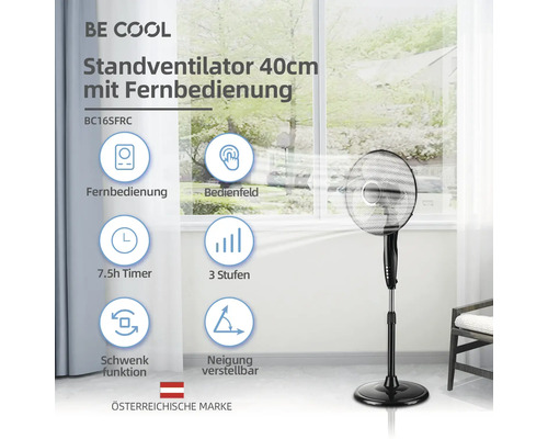 Standventilator mit Fernbedienung, 40 cm