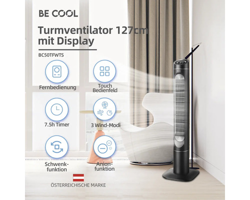 Turmventilator mit Display, 127 cm Höhe
