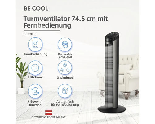 Turmventilator 74,5 cm mit Fernbedienung