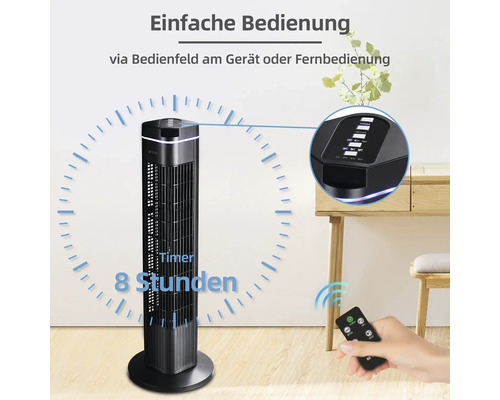 Turmventilator mit Timerfunktion und Fernbedienung