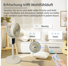 Standventilator mit Aromabox und Fernbedienung im Wohnzimmer