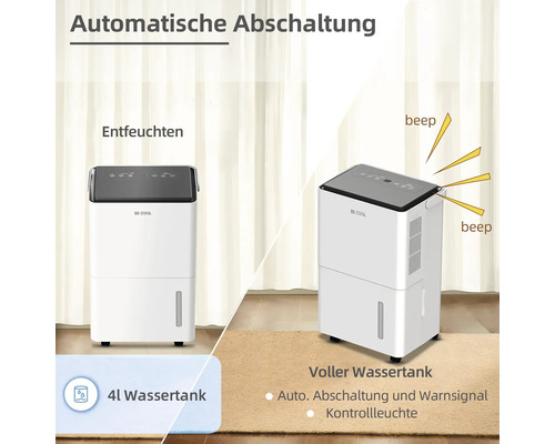 Luftentfeuchter mit automatischer Abschaltung und 4 Liter Wassertank