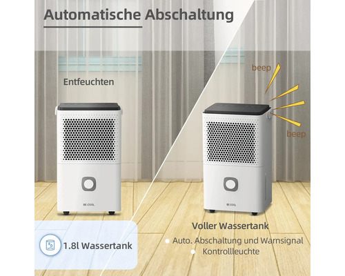 Luftentfeuchter mit automatischer Abschaltung und vollem Wassertank-Warnsignal