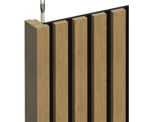 Holzpaneel mit elektrischer Leitung zur Wandmontage