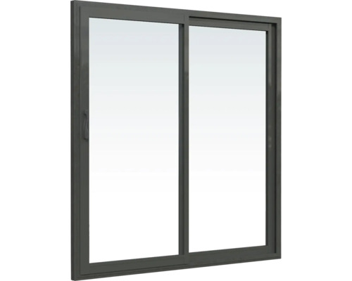 Graues Schiebefenster mit zwei Flügeln