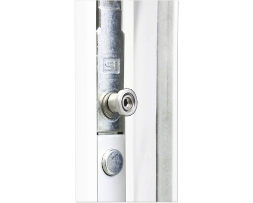 Detailansicht eines Fensterbeschlags mit Schließmechanismus