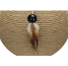 Kratzbaumdetail mit Sisal, Feder und Kugel