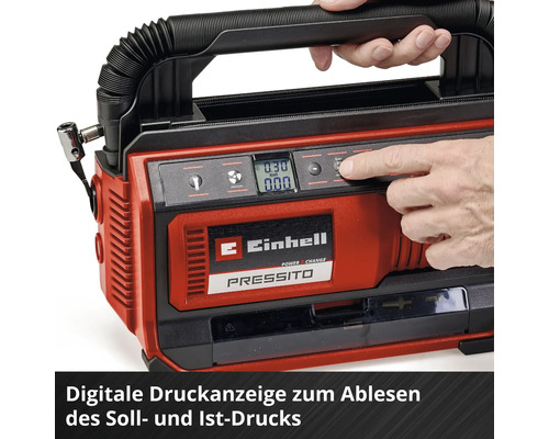 Einhell Pressito Akku-Kompressor mit digitaler Druckanzeige