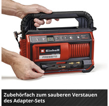 Einhell Pressito 18/21 Akku-Kompressor mit Zubehörfach für Adapter