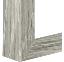 Eckdetail eines Bilderrahmens mit Holzoptik