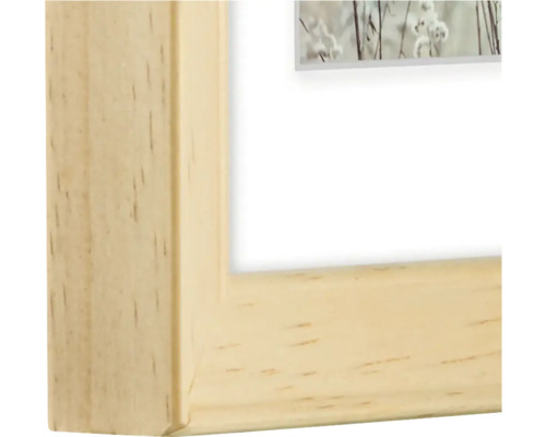 Detailansicht eines Bilderrahmens aus Holz.