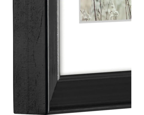 Detailansicht eines schwarzen Bilderrahmens