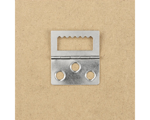 Aufhängebeschlag für Bilderrahmen aus Metall mit drei Löchern