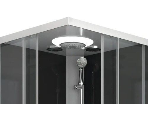 Dusche mit Deckenbeleuchtung und Handbrause