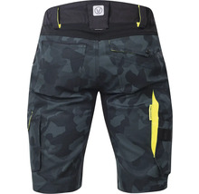 Arbeitsshorts mit Tarnmuster, mehreren Taschen und gelben Akzenten