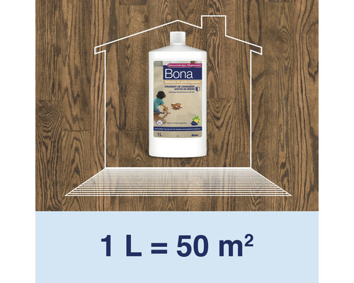 Bona Parkett Polish Glanz Pflege für Parkettböden in einer 1 Liter Flasche