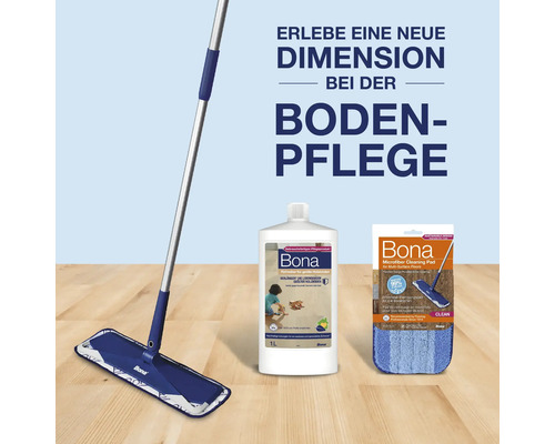 Bona Bodenpflege Set mit Mopp, Reinigungsmittel und Mikrofaserpad