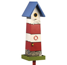 Vogelhaus im Leuchtturmdesign für den Garten