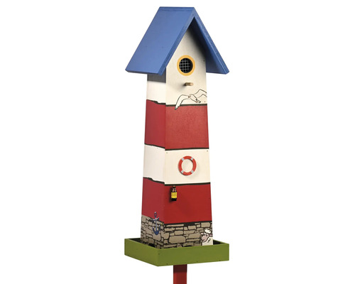 Vogelhaus im Leuchtturmdesign für den Garten