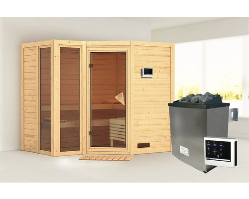 Sauna mit Saunaofen und Steuerung