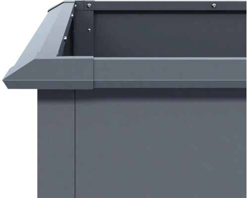Detailansicht eines Hochbeets aus Metall