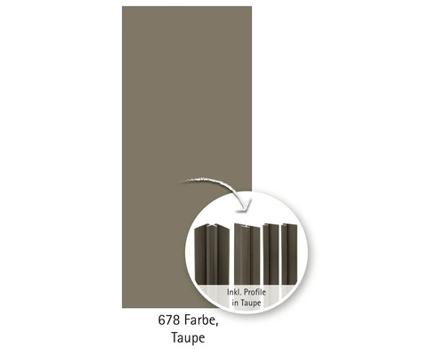 Zaunelement in Taupe mit Profilen