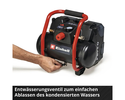 Einhell Kompressor mit Entwässerungsventil für Kondenswasserablauf