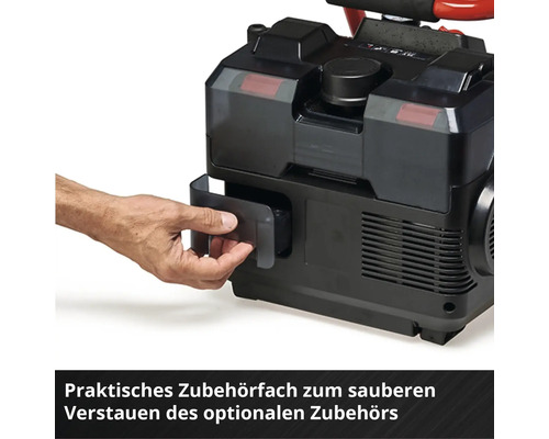 Detailansicht des Zubehörfachs am Stromerzeuger zur sauberen Aufbewahrung