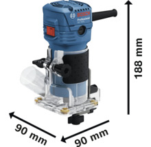 Bosch Nutfräse mit den Maßen 90 mm x 90 mm x 188 mm