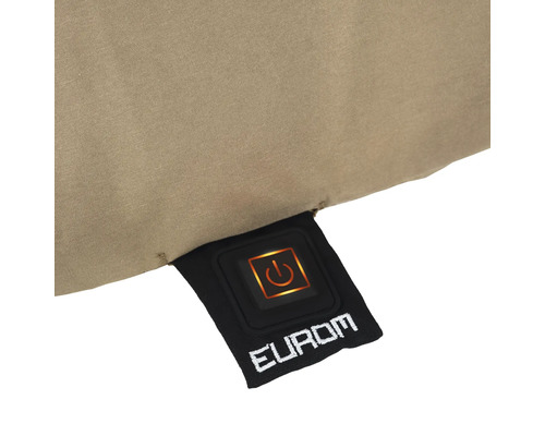 Detailaufnahme eines Heizkissens mit Eurom Logo