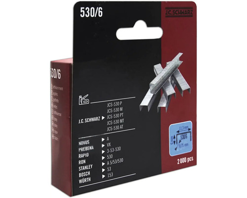 J.C. Schwarz Heftklammern Typ 530/6, 2000 Stück