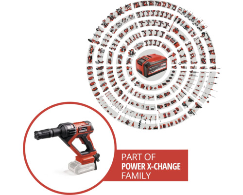 Einhell Power X-Change Familie mit Heissluftpistole und Akku