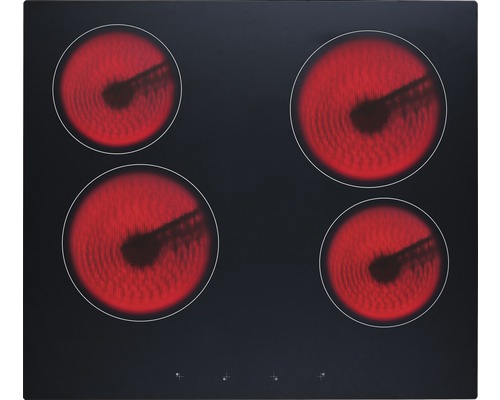 Schwarzer Elektroherd mit vier Kochfeldern