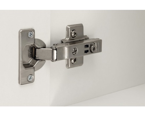 Möbelscharnier an einer weißen Oberfläche