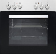 Backofen mit schwarzer Tür und Drehknöpfen zur Temperatureinstellung