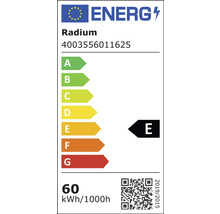 Energielabel der Marke Radium mit der Energieeffizienzklasse E