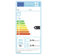 PKM F7-2S Energieeffizienzlabel mit der Energieeffizienzklasse A, einem Verbrauch von 0,74 Kilowattstunden pro Zyklus und einem Volumen von 54 Litern